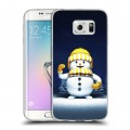 Дизайнерский пластиковый чехол для Samsung Galaxy S6 Edge Снеговик