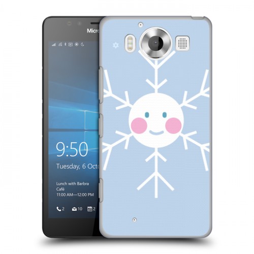 Дизайнерский пластиковый чехол для Microsoft Lumia 950 снежинка