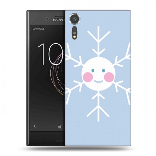 Дизайнерский пластиковый чехол для Sony Xperia XZs снежинка