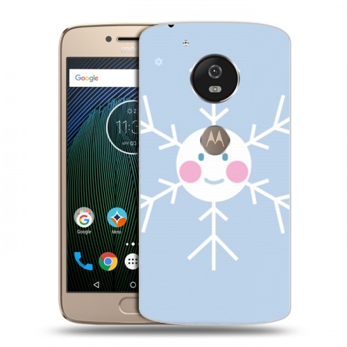 Дизайнерский пластиковый чехол для Motorola Moto G5s снежинка