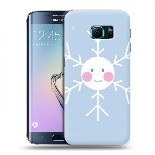 Дизайнерский силиконовый чехол для Samsung Galaxy S6 Edge снежинка