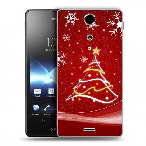 Дизайнерский пластиковый чехол для Sony Xperia TX елка