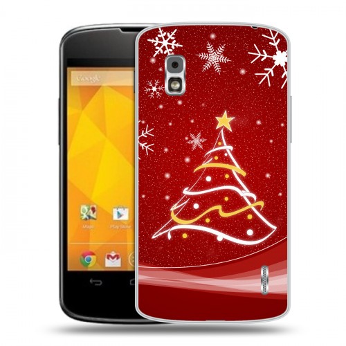 Дизайнерский пластиковый чехол для LG Google Nexus 4 елка