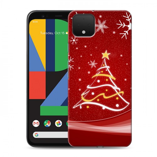 Дизайнерский пластиковый чехол для Google Pixel 4 елка