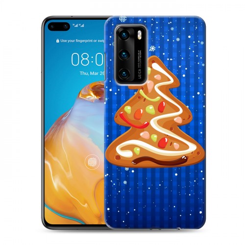 Дизайнерский силиконовый с усиленными углами чехол для Huawei P40 елка