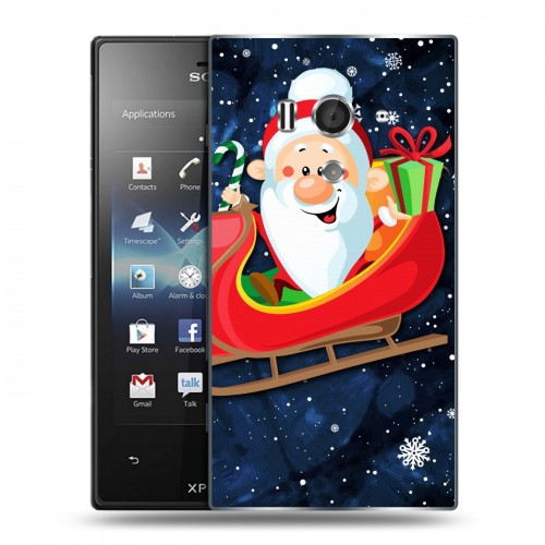 Дизайнерский пластиковый чехол для Sony Xperia acro S дед мороз