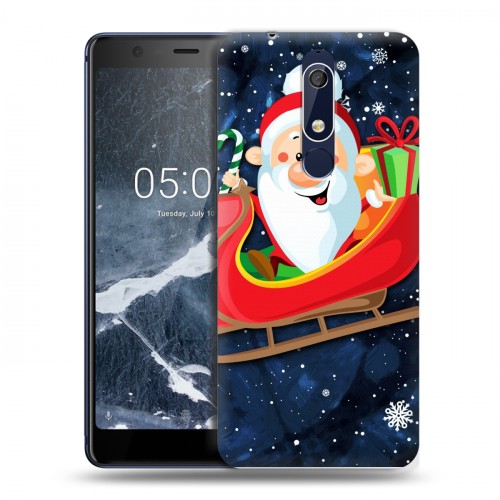 Дизайнерский пластиковый чехол для Nokia 5.1 дед мороз