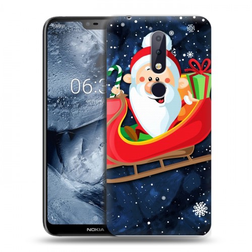 Дизайнерский силиконовый чехол для Nokia 6.1 Plus дед мороз