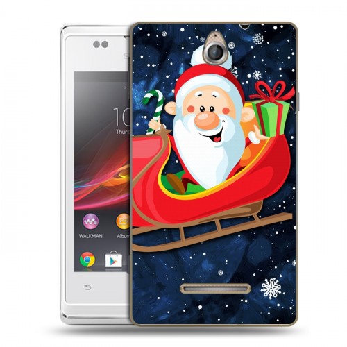 Дизайнерский пластиковый чехол для Sony Xperia E дед мороз