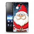 Дизайнерский пластиковый чехол для Sony Xperia TX дед мороз