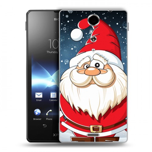 Дизайнерский пластиковый чехол для Sony Xperia TX дед мороз