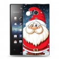 Дизайнерский пластиковый чехол для Sony Xperia acro S дед мороз