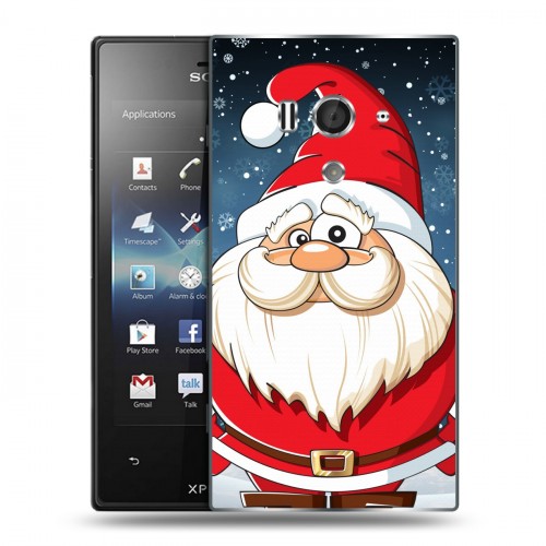 Дизайнерский пластиковый чехол для Sony Xperia acro S дед мороз