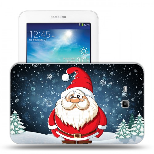 Дизайнерский силиконовый чехол для Samsung Galaxy Tab 3 Lite дед мороз