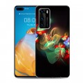 Дизайнерский пластиковый чехол для Huawei P40 Абстракции Фрактал