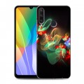 Дизайнерский пластиковый чехол для Huawei Y6p Абстракции Фрактал