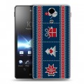 Дизайнерский пластиковый чехол для Sony Xperia TX Новогодние паттерны