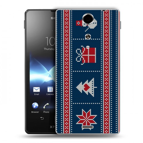 Дизайнерский пластиковый чехол для Sony Xperia TX Новогодние паттерны