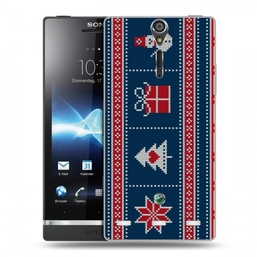 Дизайнерский пластиковый чехол для Sony Xperia S Новогодние паттерны