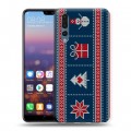 Дизайнерский силиконовый с усиленными углами чехол для Huawei P20 Pro Новогодние паттерны