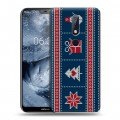 Дизайнерский пластиковый чехол для Nokia 6.1 Plus Новогодние паттерны