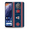 Дизайнерский силиконовый чехол для Nokia 9 PureView Новогодние паттерны