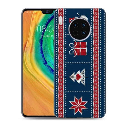 Дизайнерский пластиковый чехол для Huawei Mate 30 Новогодние паттерны