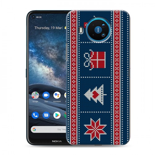 Дизайнерский силиконовый чехол для Nokia 8.3 Новогодние паттерны