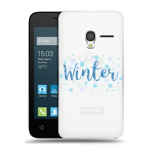 Полупрозрачный дизайнерский пластиковый чехол для Alcatel One Touch Pixi 3 (4.5) Новый год