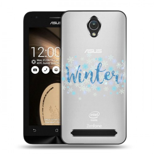 Полупрозрачный дизайнерский пластиковый чехол для ASUS Zenfone Go Новый год