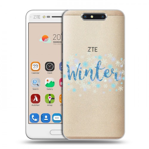 Полупрозрачный дизайнерский пластиковый чехол для ZTE Blade V8 Новый год