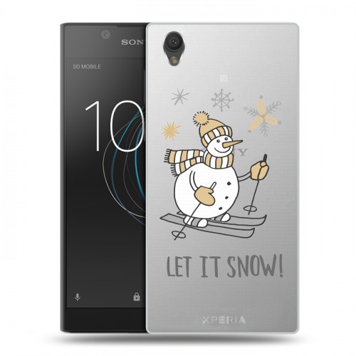 Полупрозрачный дизайнерский пластиковый чехол для Sony Xperia L1 Новый год