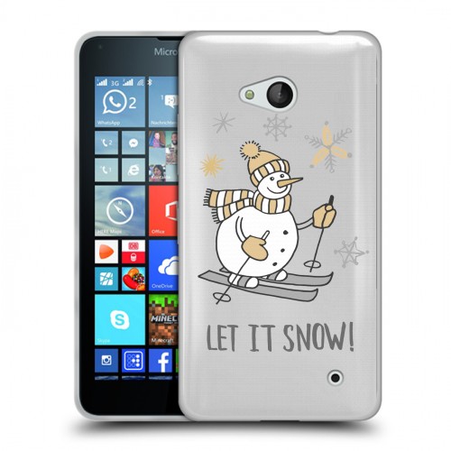 Полупрозрачный дизайнерский силиконовый чехол для Microsoft Lumia 640 Новый год