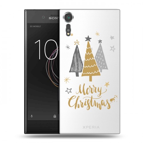 Полупрозрачный дизайнерский пластиковый чехол для Sony Xperia XZs Новый год