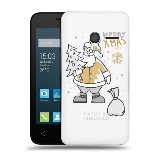 Полупрозрачный дизайнерский пластиковый чехол для Alcatel One Touch Pixi 3 (4.5) Новый год