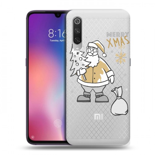 Полупрозрачный дизайнерский силиконовый с усиленными углами чехол для Xiaomi Mi9 Новый год