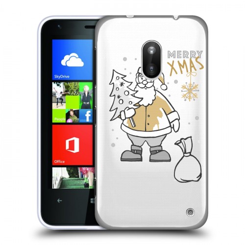 Полупрозрачный дизайнерский силиконовый чехол для Nokia Lumia 620 Новый год