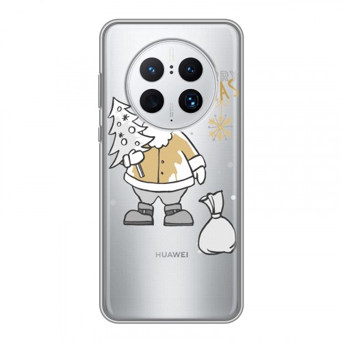 Полупрозрачный дизайнерский силиконовый чехол для Huawei Mate 50 Pro Новый год