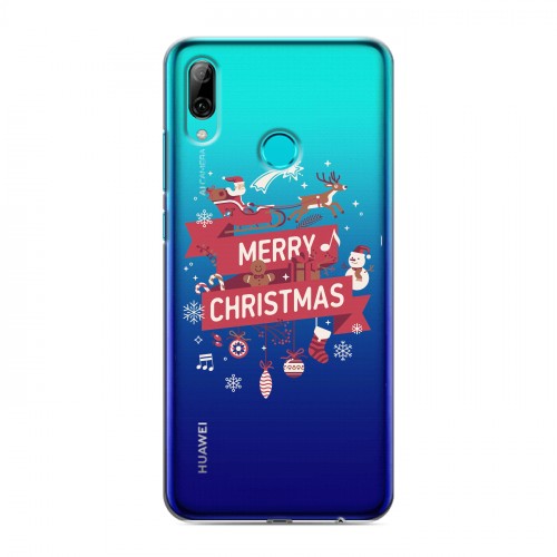 Полупрозрачный дизайнерский пластиковый чехол для Huawei P Smart (2019) Новый год