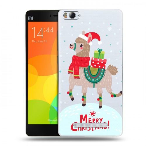 Полупрозрачный дизайнерский пластиковый чехол для Xiaomi Mi4i Новый год