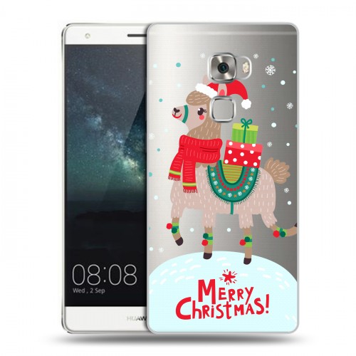Полупрозрачный дизайнерский пластиковый чехол для Huawei Mate S Новый год