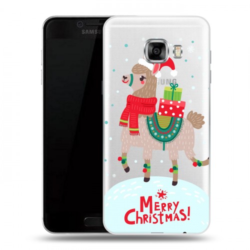 Полупрозрачный дизайнерский пластиковый чехол для Samsung Galaxy C5 Новый год
