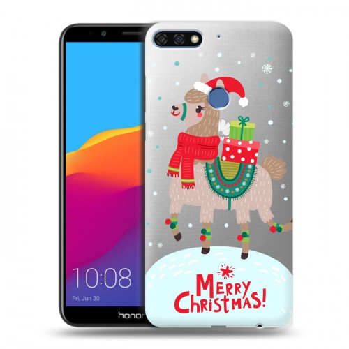 Полупрозрачный дизайнерский пластиковый чехол для Huawei Honor 7C Pro Новый год