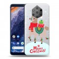 Полупрозрачный дизайнерский пластиковый чехол для Nokia 9 PureView Новый год