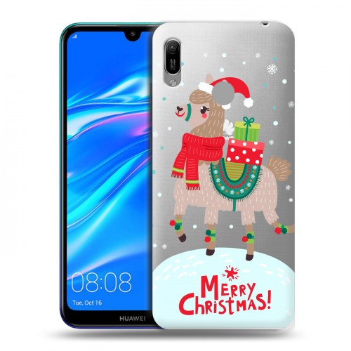 Полупрозрачный дизайнерский пластиковый чехол для Huawei Y6 (2019) Новый год
