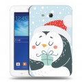 Дизайнерский силиконовый чехол для Samsung Galaxy Tab 3 Lite  Новогоднее смешенное