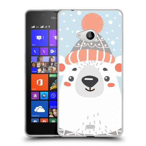 Дизайнерский пластиковый чехол для Microsoft Lumia 540  Новогоднее смешенное