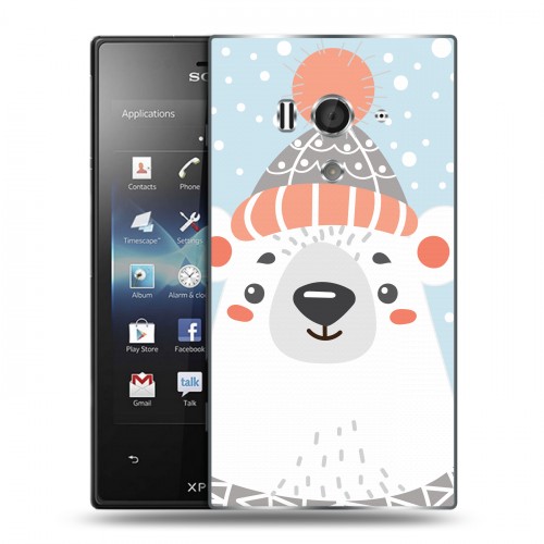 Дизайнерский пластиковый чехол для Sony Xperia acro S  Новогоднее смешенное