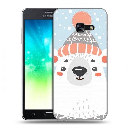 Дизайнерский силиконовый с усиленными углами чехол для Samsung Galaxy A3 (2017)  Новогоднее смешенное
