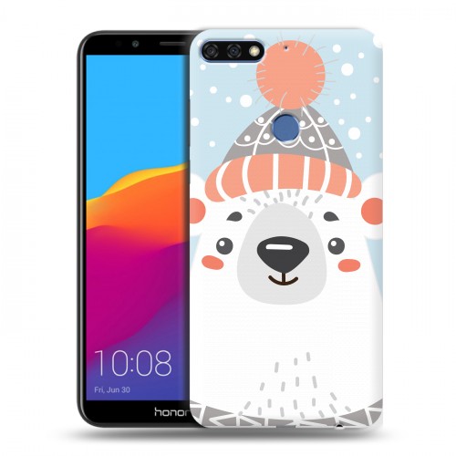 Дизайнерский пластиковый чехол для Huawei Honor 7C Pro  Новогоднее смешенное